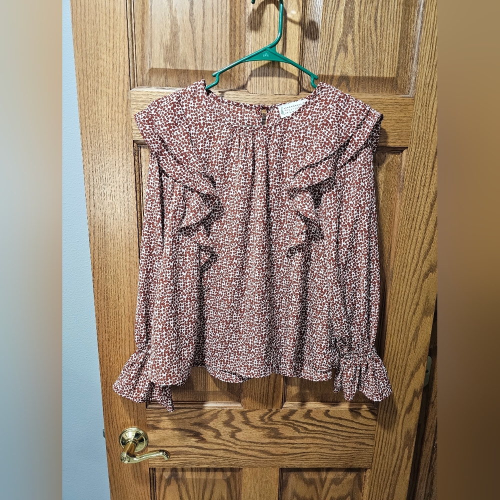 Love Riche Ruffled Patterned Blouse - Picture 1 of 3